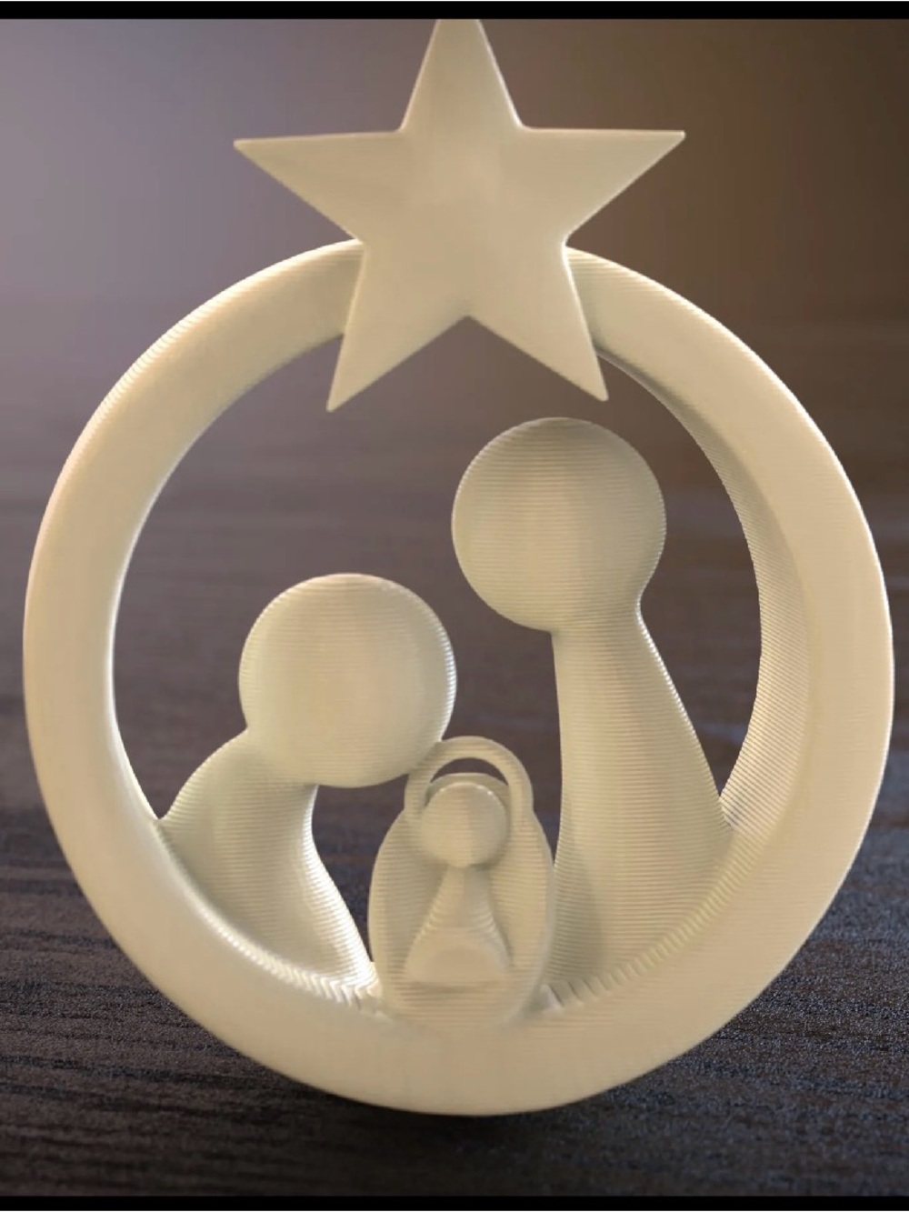 Neutral White Minimalist Nativity Ornament - Unbranded